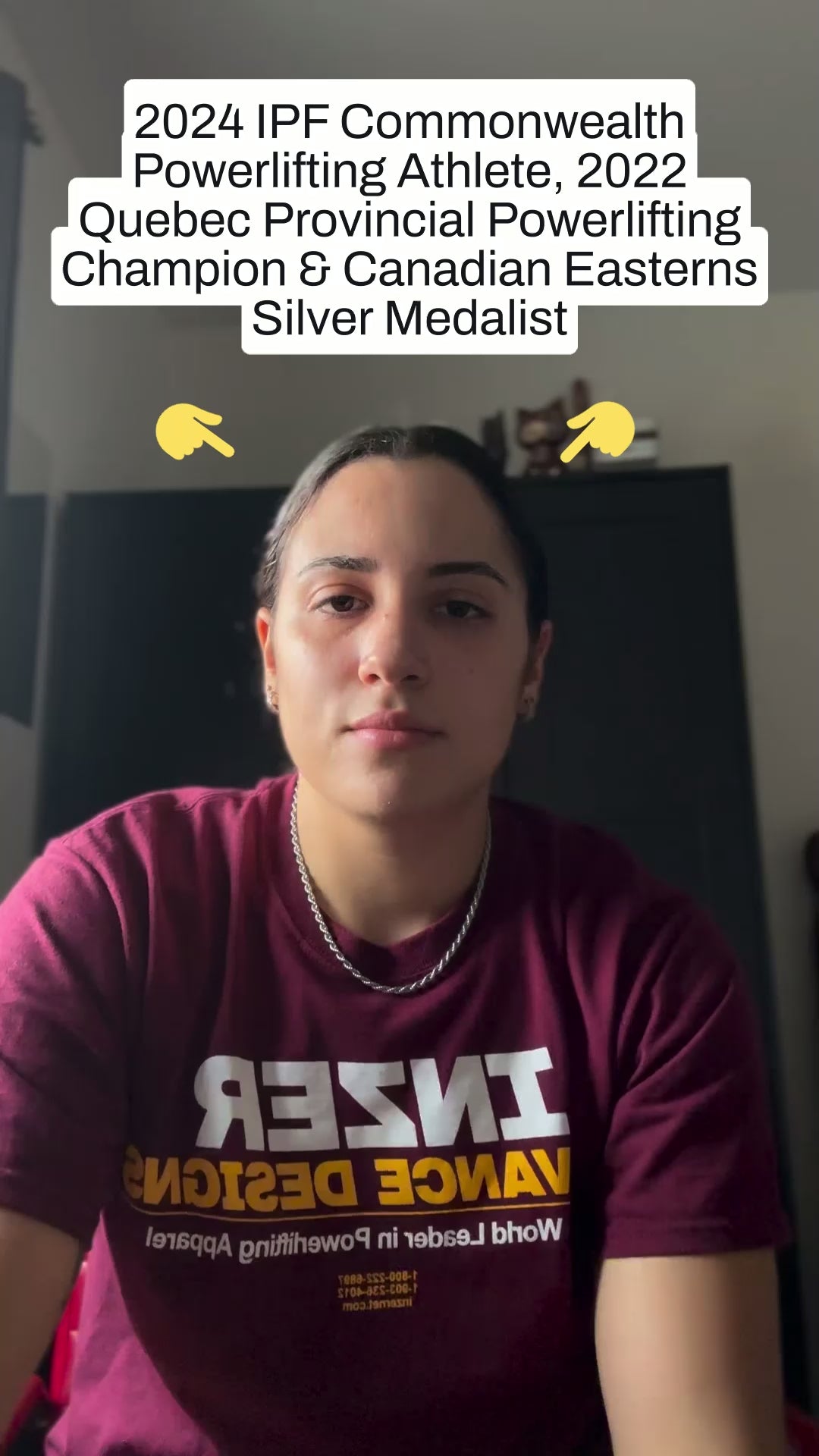 Load video: Testimonial from IPF Powerlifting athlete Sienna, describing how MTTLURGY&#39;s Jordan Octeau Physio has helped her recover and get better than ever.